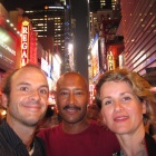 In Times Square with Kev and Gabi