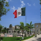 Giant Mexican flag in front of the Town Hall