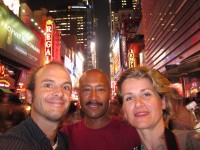 In Times Square with Kev and Gabi