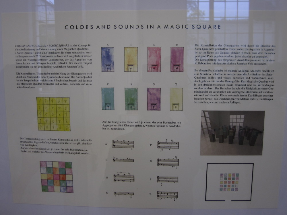 Colours and sounds in a magic square