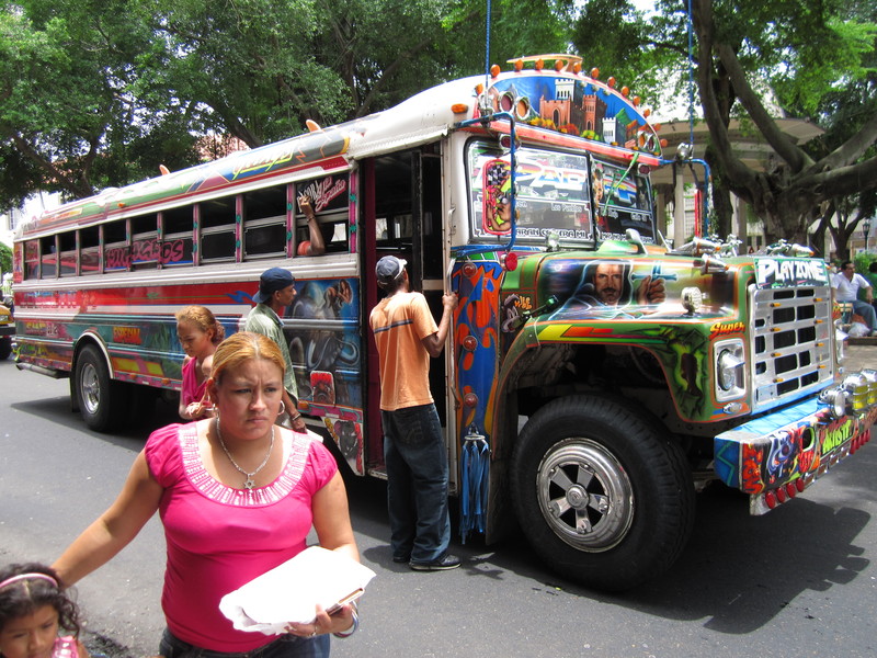 Colourful buses in Panama City