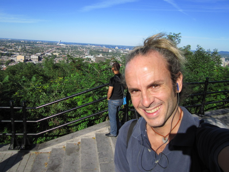 The Olympic stadium and the city from the Mont Royal. And me