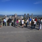 Downtown MontrÃ©al from the Mont Royalâ€”and the people in between!