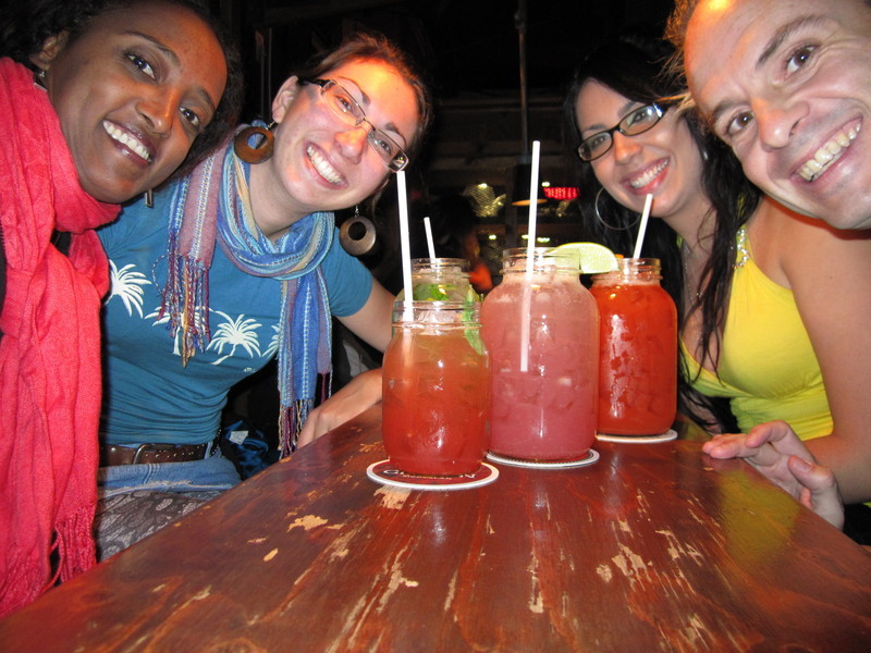 Colourful drinks in a jar!â€”Night out with the girls
