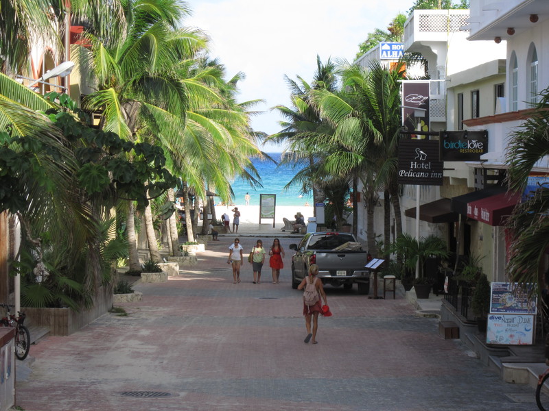 A glimpse of the Caribbean Sea from the city