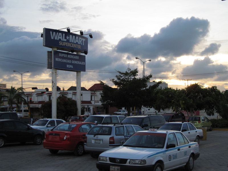 Mexico, U.S.A.â€”sunset at Wal Mart