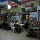 My hostel in Playa: to the left the Israeli table, to the right the German table